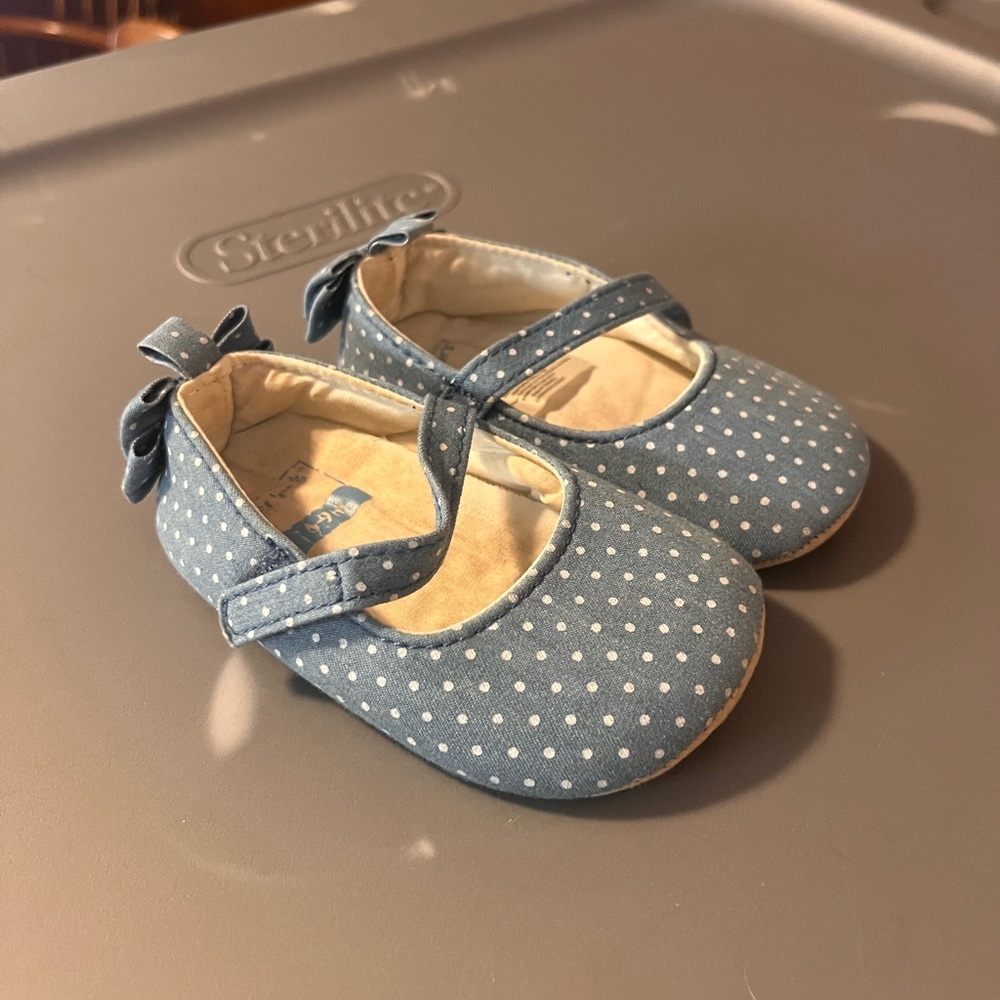 Blue Polka Dot Toddler Shoes